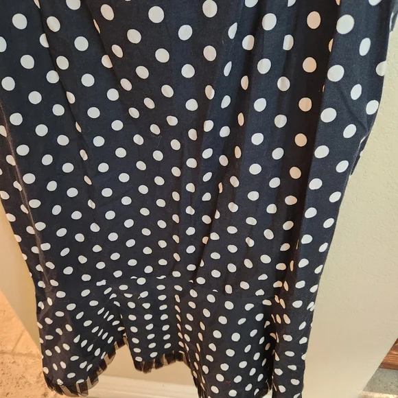 Vintage R&K Polka Dot Ruffle Sleeveless Dress Rockabilly Pinup Retro Size 16W - Picture 7 of 7